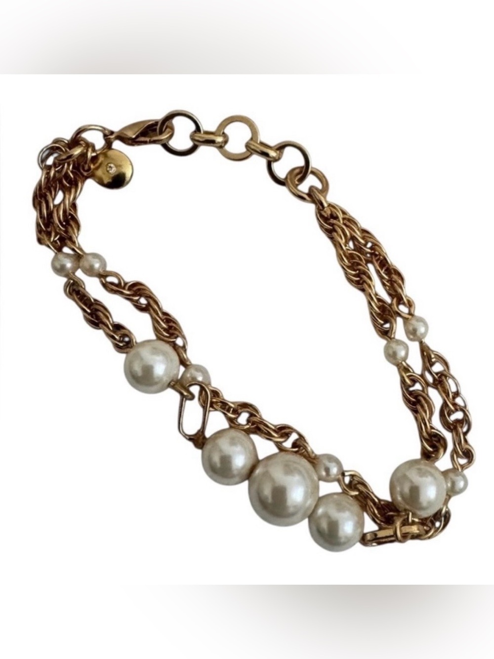 Madewell Gold Pearl Cluster Bracelet